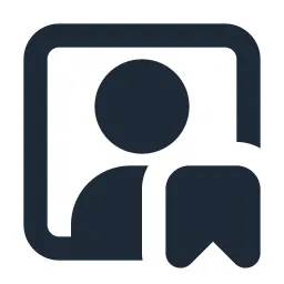User Box Bookmark Solid Icon