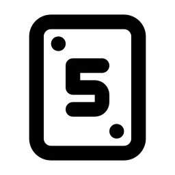 Play Card 5 Line Icon