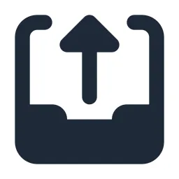 Inbox 2 Export Solid Icon