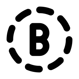Circle Dashed Letter B Line Icon