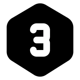 Hexagon Number 3 Icon