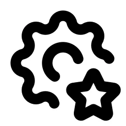 Settings Star Line Icon