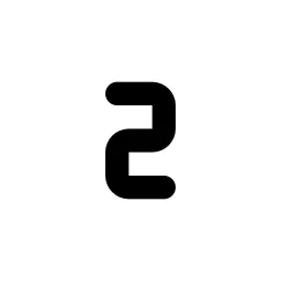 Number 2 Small Line Icon