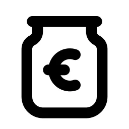 Tip Jar Euro Line Icon