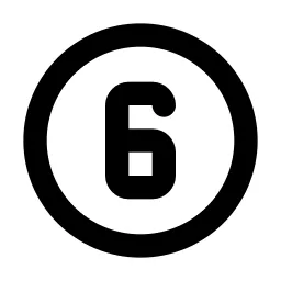 Circle Number 6 Line Icon