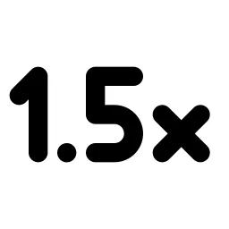 Multiplier 1 5x Line Icon