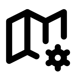 Map Cog Line Icon