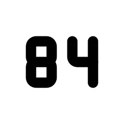 Number 84 Small Line Icon
