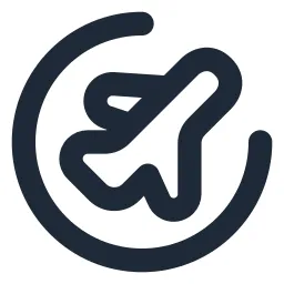 Airplane Circle Line Icon