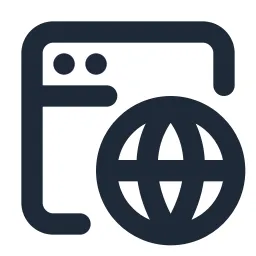 Browser 2 Globe Line Icon