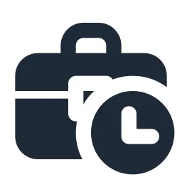 Briefcase Clock Solid Icon