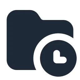 Folder Clock Solid Icon