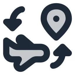 Airplane Swap Location Duotone Icon