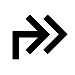 Corner Up Right Double Line Icon