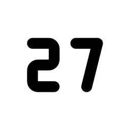 Number 27 Small Line Icon