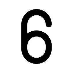Number 6 Line Icon