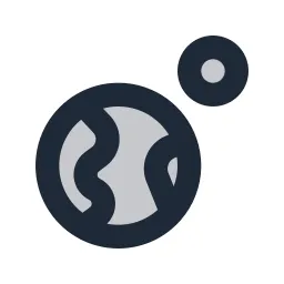 Earth And Moon Duotone Icon