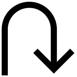 U Turn Arrow Down Icon