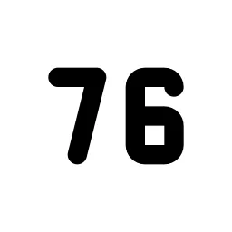 Number 76 Small Line Icon