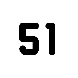 Number 51 Small Line Icon
