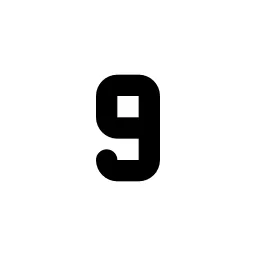 Number 9 Small Line Icon