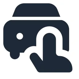 Hand Pointer Car Solid Icon