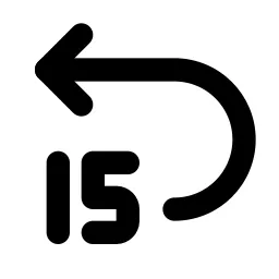 Rewind Backward 15 Line Icon