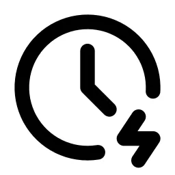 Clock Bolt Line Icon