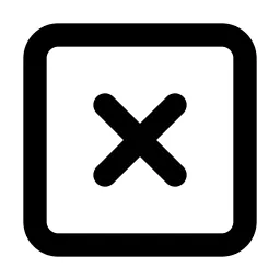 Square X Line Icon
