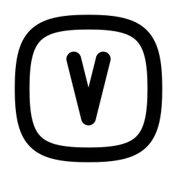 Square Rounded Letter V Line Icon