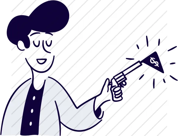 Person with Toy Money Gun