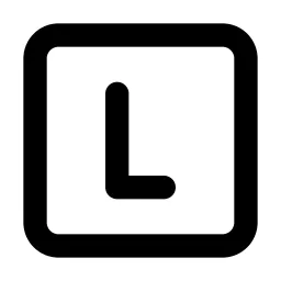 Square Letter L Line Icon