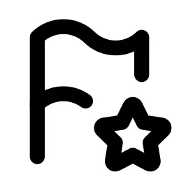 Flag Star Line Icon