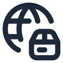 Globe Parcel Line Icon