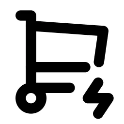 Shopping Cart Bolt Line Icon