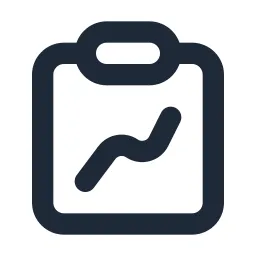 Clipboard Chart Line Line Icon