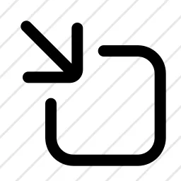 Square Arrow In Top Left Dock Box, Arrow Icon