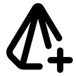 Hexagonal Pyramid Plus Line Icon
