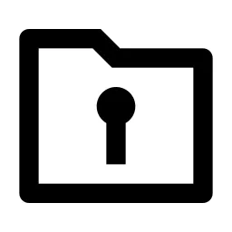 Folder Keyhole Line Icon