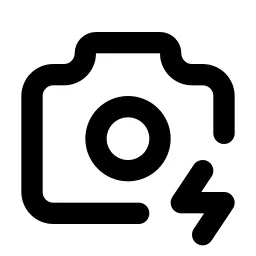 Camera Bolt Line Icon