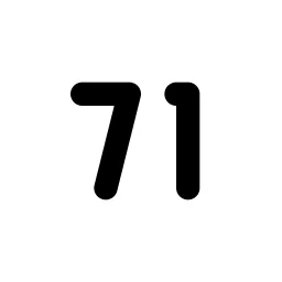 Number 71 Small Line Icon