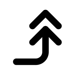 Corner Right Up Double Line Icon