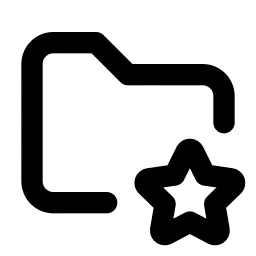 Folder Star Line Icon