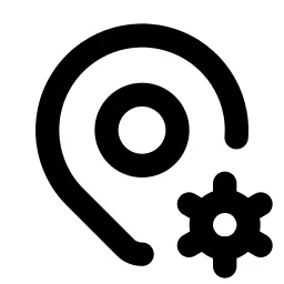 Map Pin Cog Line Icon