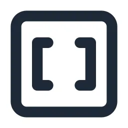 Braces Box Line Icon