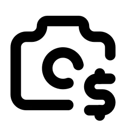 Camera Dollar Line Icon
