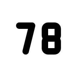 Number 78 Small Line Icon