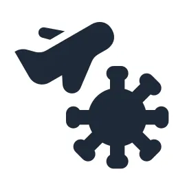 Airplane Covid Solid Icon