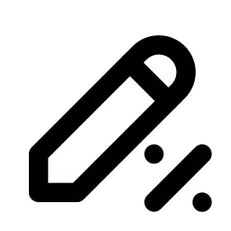 Pencil Discount Line Icon