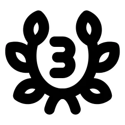 Laurel Wreath 3 Line Icon